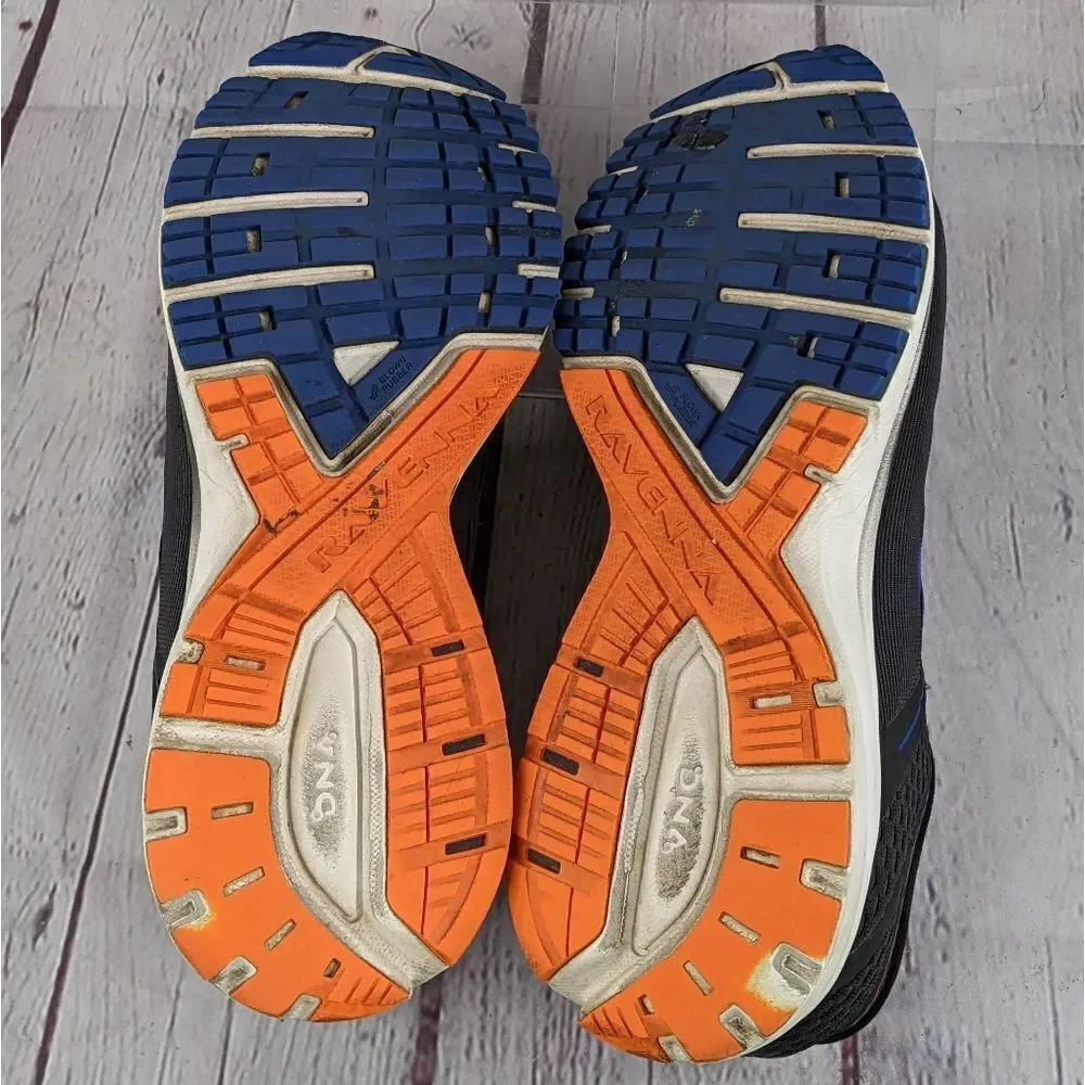 Brooks Ravenna 9 Running Shoes Sneakers - Ebony/Blue/Orange - Size 10 Medium (D)